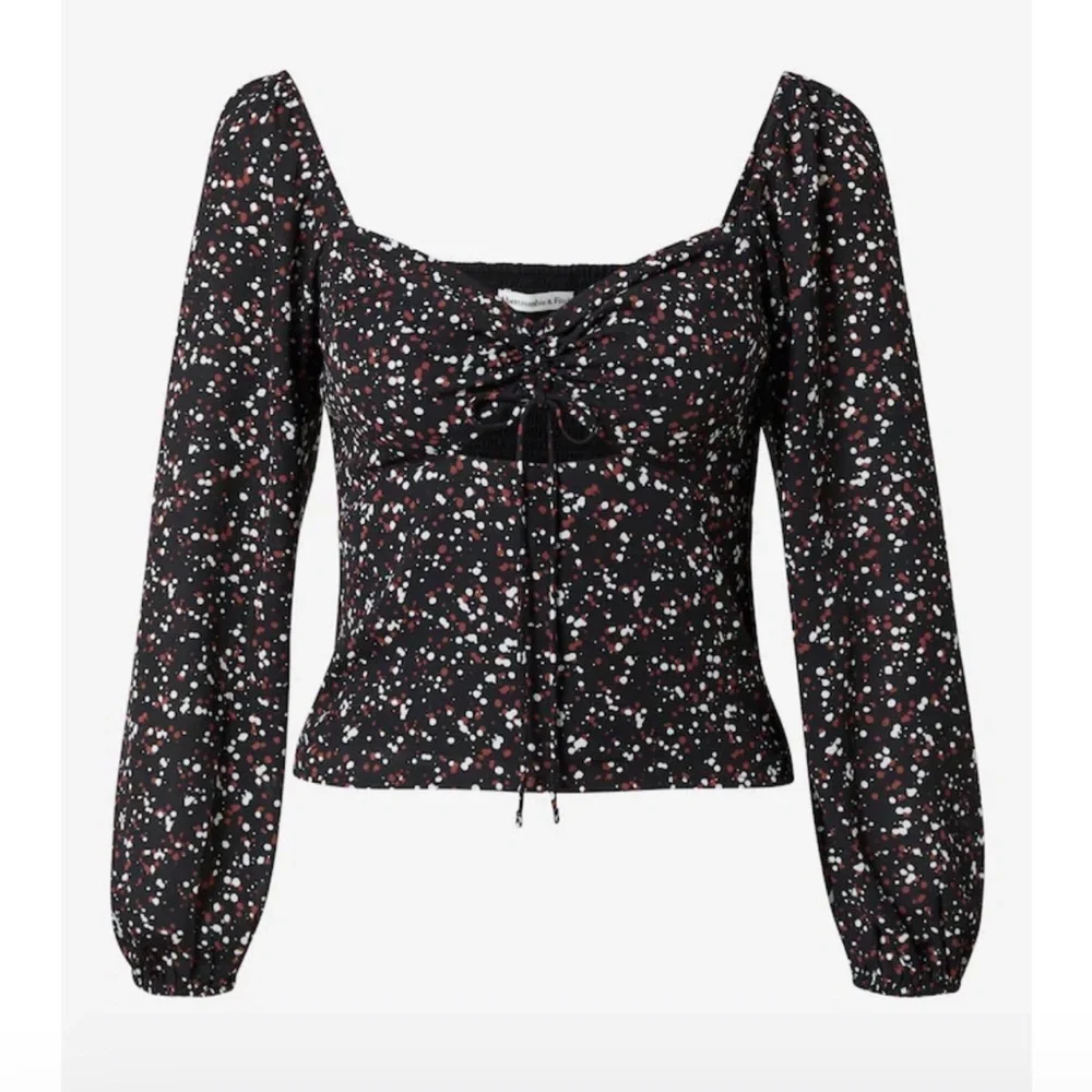 Abercrombie & Fitch Black polka dot crop Blouse
